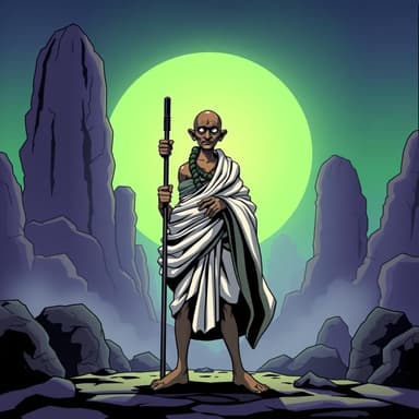 Gandhi in JoJo's Bizarre Adventures doing a stand