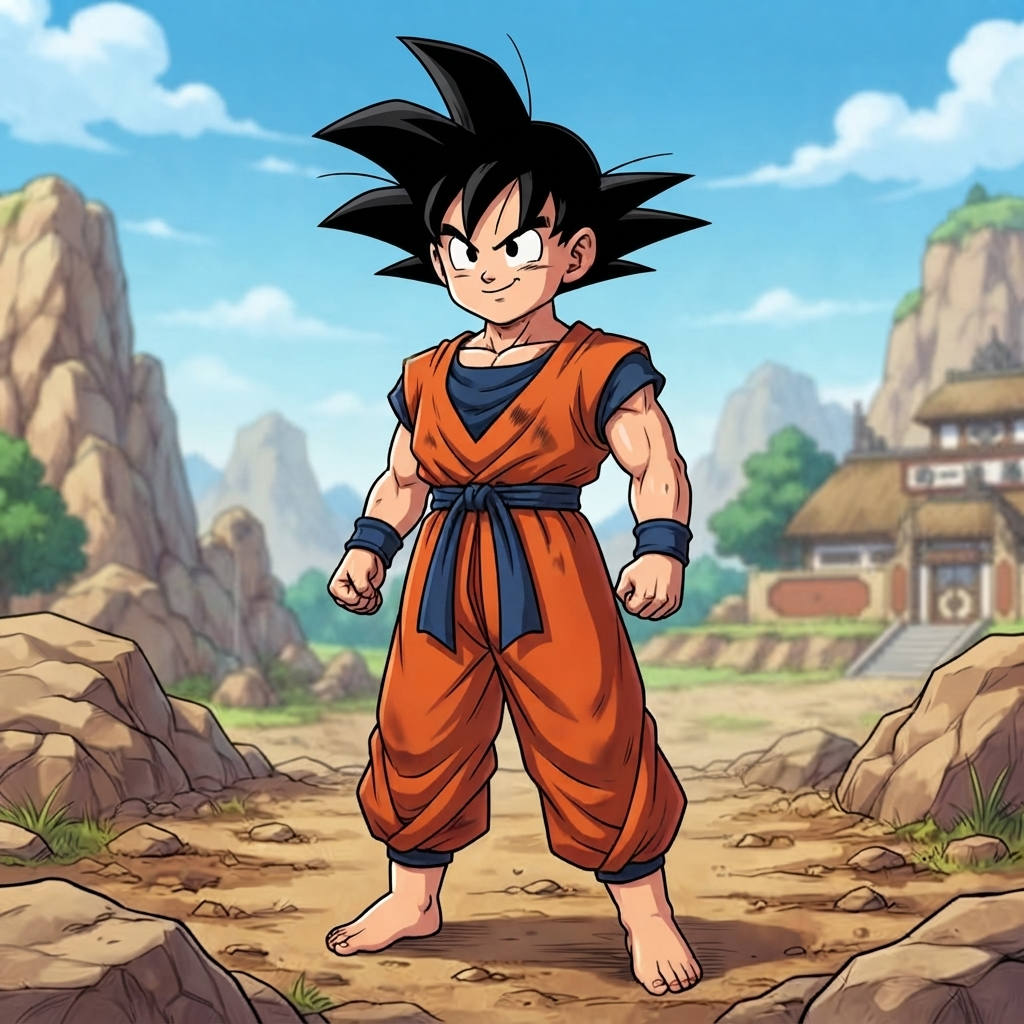 Martial artist — a kind of Dragon Ball character, painted on GenTube