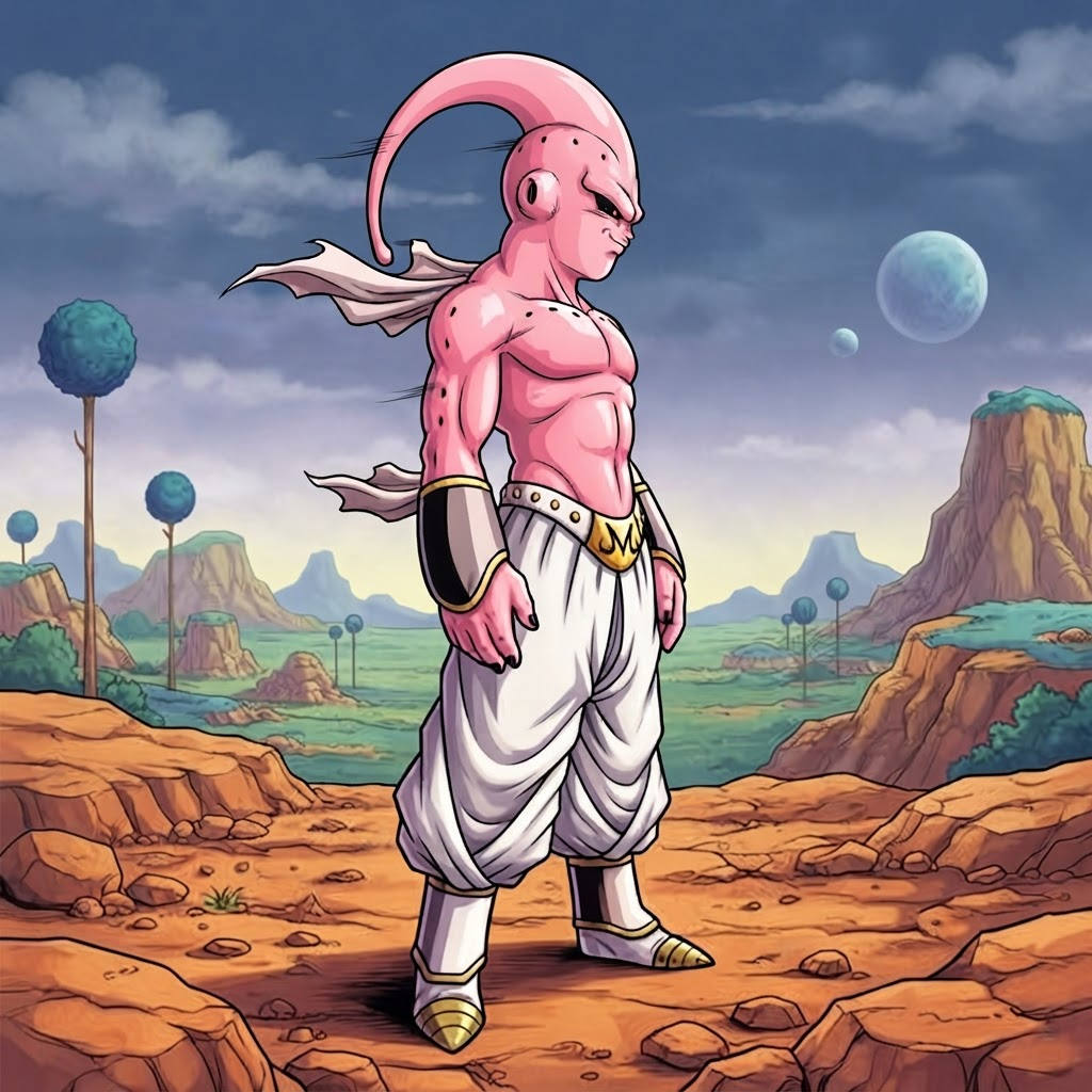 Majin — a kind of Dragon Ball character, painted on GenTube