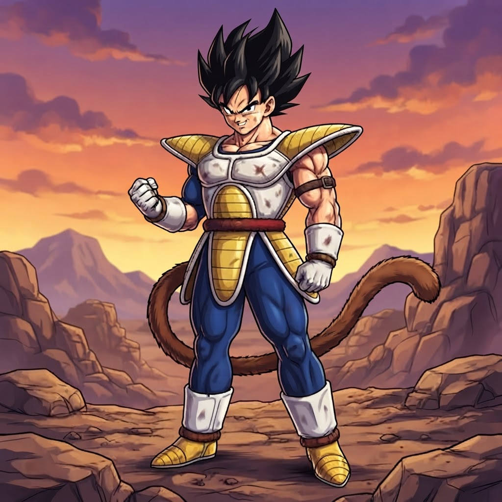 Saiyan — a kind of Dragon Ball character, painted on GenTube